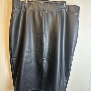 Torrid Black Faux Leather Pencil Skirt 2X